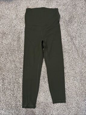 Women’s Maternity High-Waist capri Active Leggings - Olive Green